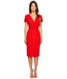 Escada Dsipora Short Sleeve Wrap Dress (acrylic Red) Women's Dress