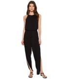 Laundry By Shelli Segal High Neck Drape Jumpsuit Cover-up (black) Women's Jumpsuit & Rompers One Piece