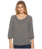 Michael Michael Kors Graphic Chevron Scoop Neck Top (black/white) Women's Clothing