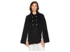 Lauren Ralph Lauren Pleat Back Military Cape (black) Women's Clothing