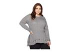 Michael Michael Kors Plus Size Mini Tweed Double Hem Top (black/white) Women's Clothing