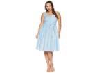 Unique Vintage Plus Size Lorna Swing Dress (light Blue/patchwork Patterns) Women's Dress