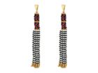 Rebecca Minkoff Seed Bead Tassel Drama Earrings (black/white) Earring