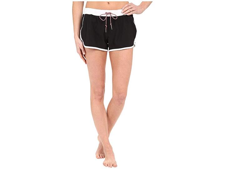 Seafolly Beach Runner Boardshort (black/white) Women's Swimwear