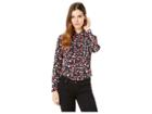 Equipment Slim Signature Top (true Black Multi) Women's Long Sleeve Button Up