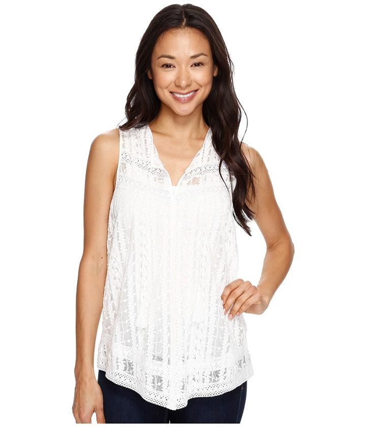 Karen Kane Embroidered Lace Top (off-white) Women's Blouse