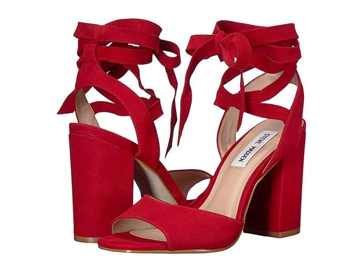Steve Madden Kenny Heeled Sandal (red Nubuck) High Heels