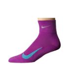 Nike Elite Run Lightweight 2.0 Quarter (cosmic Purple/omega Blue) Quarter Length Socks Shoes
