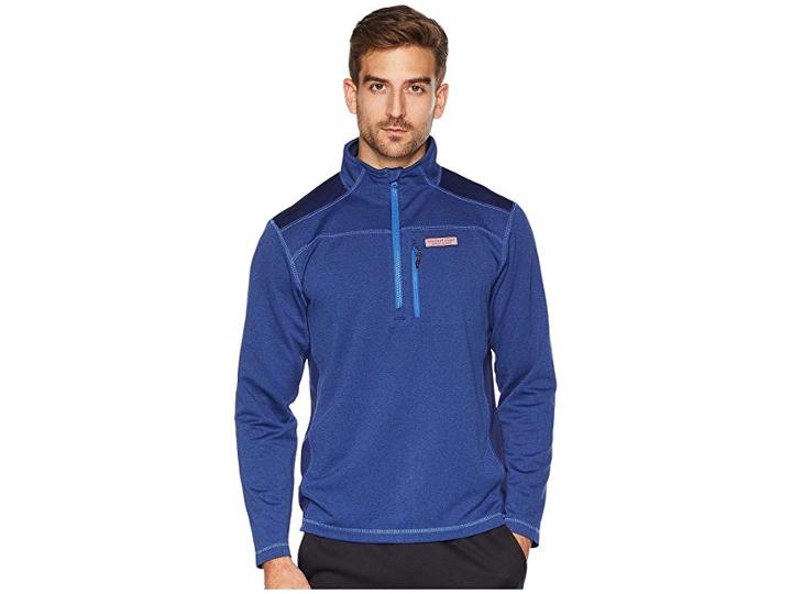 Vineyard Vines Performance Mesh Back Shep Shirt (deep Bay) Men's Clothing