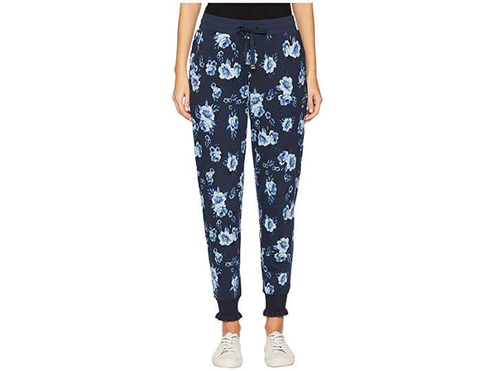 Kate Spade New York Athleisure Prairie Rose Ruffle Joggers (adriatic Blue) Women's Casual Pants