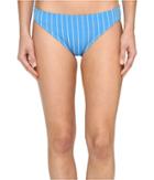 Vince Camuto Port Vila Stripe Classic Bikini Bottom (misty Blue) Women's Swimwear