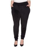 Hue Plus Size Velour Track Pants (black) Women's Casual Pants