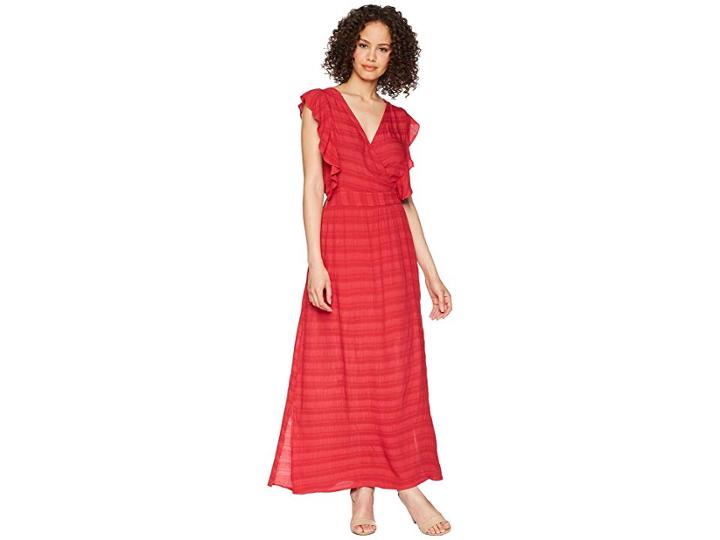 Michael Stars Plisse Ruffle Maxi Dress (hacienda) Women's Dress