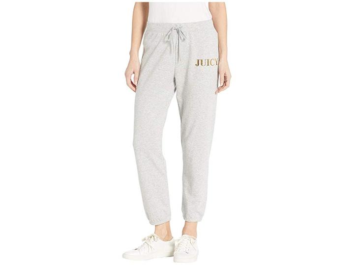 Juicy Couture Juicy Gold Foil Mini Logo Pants (heather Cozy) Women's Casual Pants