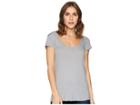 Allen Allen Basic Cap Sleeve Scoop Neck Tee (pale Grey) Women's T Shirt