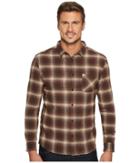 Quiksilver Fatherfly Brushed Flannel (chocolate) Men's Long Sleeve Button Up