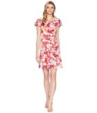 London Times Flower Swirl Print Matte Jersey Dress (berry) Women's Dress