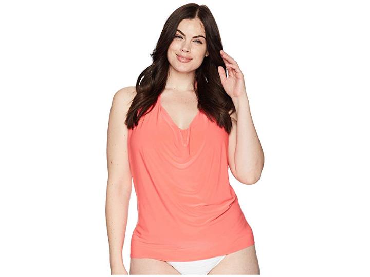 Magicsuit Plus Size Solid Sophie Tankini Top (samba) Women's Swimwear