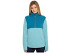 The North Face Mountain Sweatshirt 1/4 Zip (bristol Blue/blue Coral) Women's Sweatshirt