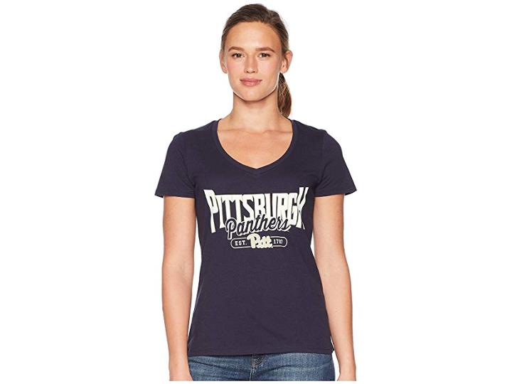 Champion College Pitt Panthers University V-neck Tee (navy) Women's T Shirt