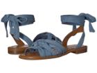 Nine West Xameera Wrap Sandal (light Blue Denim) Women's Shoes