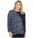 Nic+zoe Plus Size New Reflections Top (faded Navy) Women's Clothing