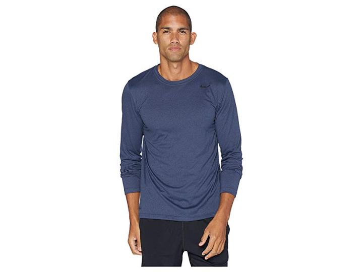 Nike Legend 2.0 Long Sleeve Tee (thunder Blue/black) Men's T Shirt