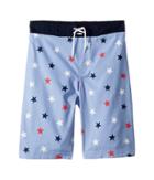 Janie And Jack Seaside Swim Trunks (toddler/little Kids/big Kids) (blue Stars) Boy's Swimwear