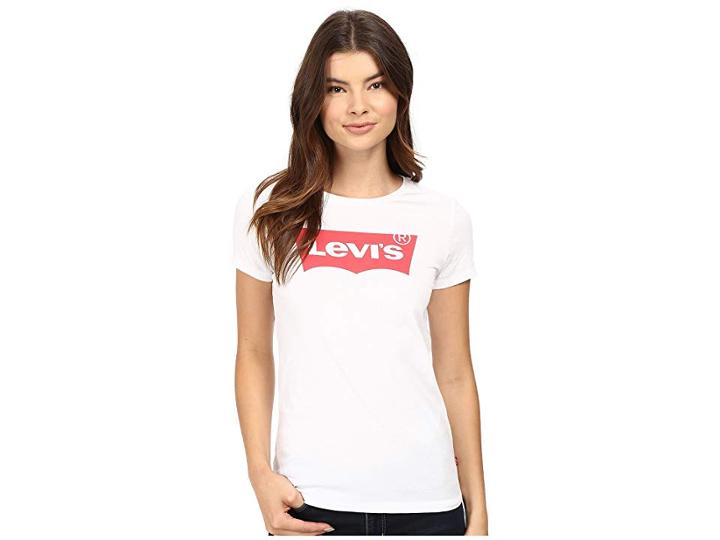 Levi's(r) Womens Slim Crew Neck Tee (core Batwing White) Women's T Shirt