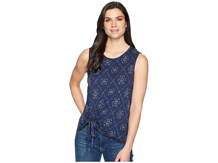 Lucky Brand Batik Print Tank Top (blue Multi) Women's Sleeveless