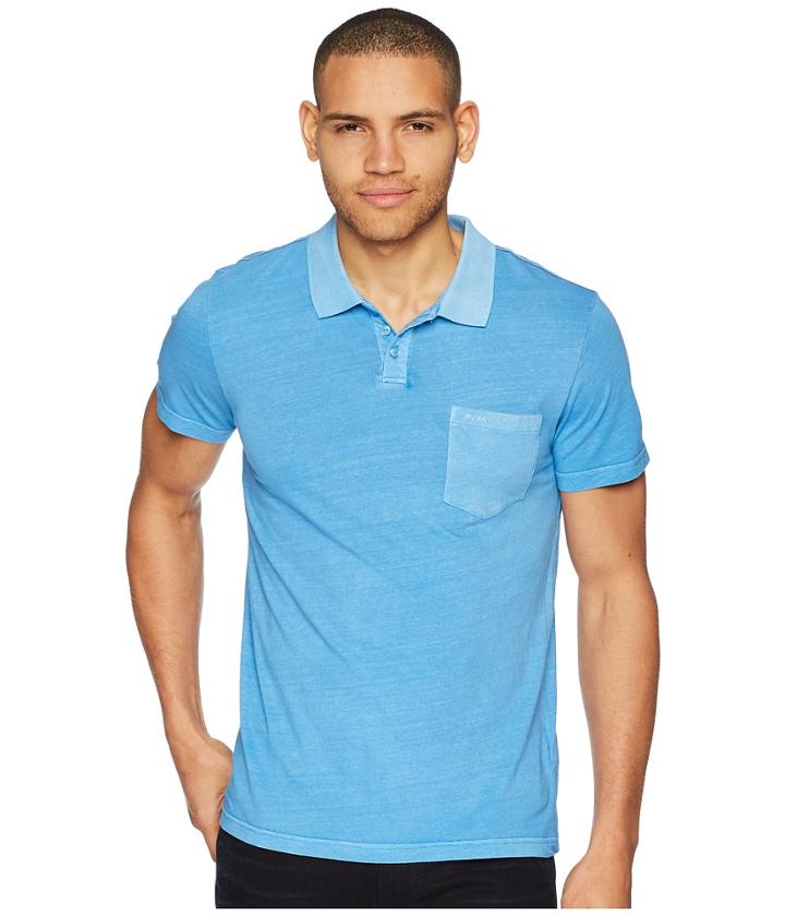 Rvca Ptc Pigment Polo (lagoon) Men's Short Sleeve Knit