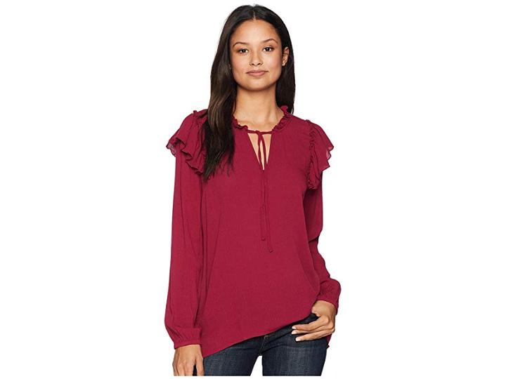 Jack By Bb Dakota Love Spell Crinkle Rayon Top (light Burgundy) Women's Clothing