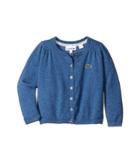 Lacoste Kids Cotton Wool Cardigan (infant/toddler/little Kids/big Kids) (storm Chine) Girl's Sweater