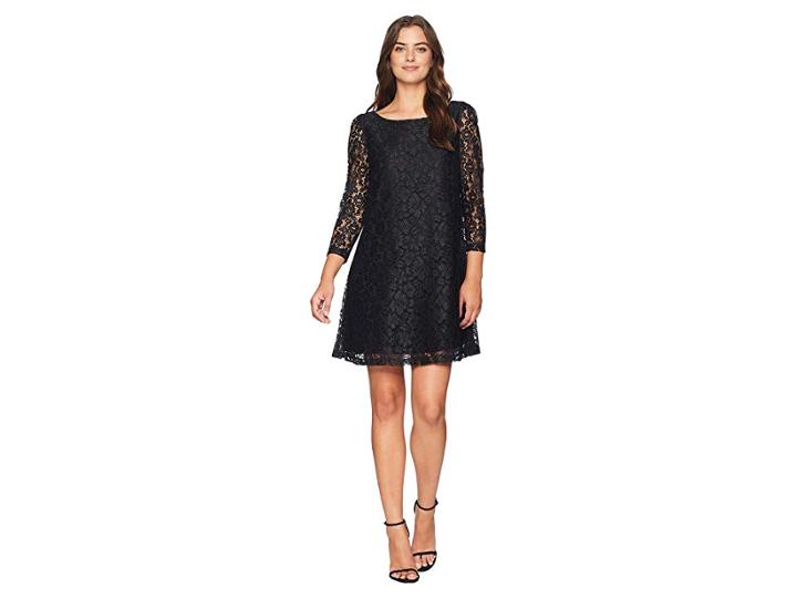Tahari By Asl Lace Trapeze Dress (black) Women's Dress