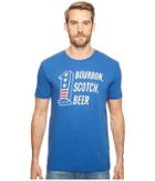 Lucky Brand Bourbon Scotch Beer Graphic Tee (monaco Blue) Men's T Shirt