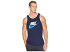 Nike Ace Logo Tank Top (obsidian/white/signal Blue) Men's Sleeveless