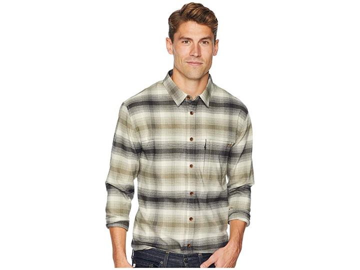 Quiksilver Waterman Thermo Hyper Flannel Long Sleeve Shirt (rainy Day) Men's Clothing