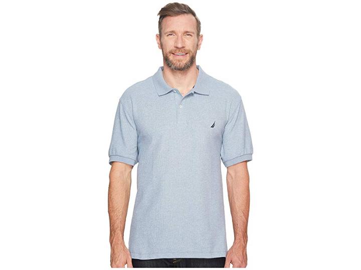 Nautica Big & Tall Big Tall Anchor Solid Deck Shirt (deep Anchor Heather) Men's Short Sleeve Pullover