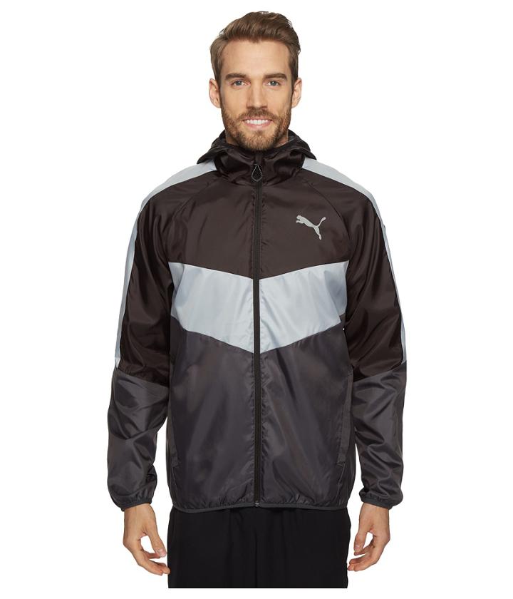 Puma Essential Color Block Windbreaker (puma Black/grey) Men's Coat