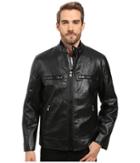 Marc New York By Andrew Marc Anson Distressed Faux Leather 3-in-1 Jacket W/ Removable Vest (black) Men's Coat