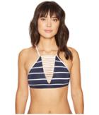 Seafolly Castaway Stripe High Neck Tankini Top (indigo) Women's Swimwear