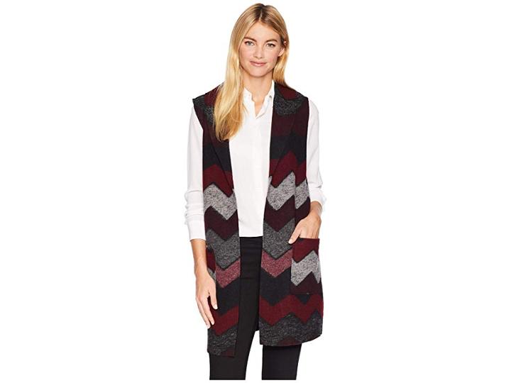 Tribal Shawl Collar Vest With Pockets (zinfandel) Women's Vest