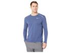 Nike Breathe Rise 365 Long Sleeve (blue Void/heather/reflective Silver) Men's Clothing