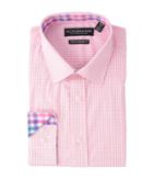 Nick Graham Mini Windowpane Check Stretch Shirt (pink) Men's Long Sleeve Button Up