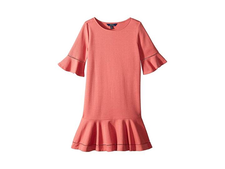 Polo Ralph Lauren Kids Ponte Inset-lace Dress (little Kids/big Kids) (adirondack Berry) Girl's Dress