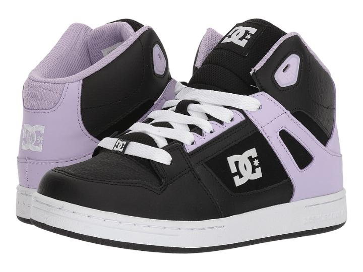 Dc Kids Pure High-top (little Kid/big Kid) (black/lavender) Girls Shoes