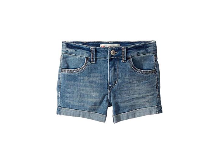 Levi's(r) Kids Thick Stitch Shorty Shorts (little Kids) (electric Wave) Girl's Shorts