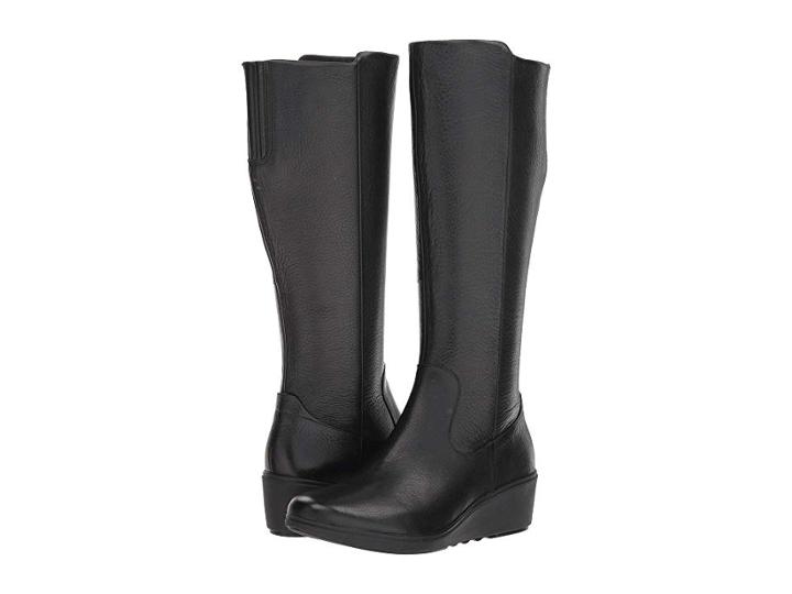Clarks Un Tallara Esa (black Leather) Women's  Shoes