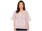 B Collection By Bobeau Willie Peasant Blouse (garnet Stripe) Women's Blouse