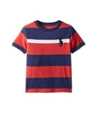 Polo Ralph Lauren Kids Striped Cotton Jersey T-shirt (toddler) (maine Red Multi) Boy's T Shirt